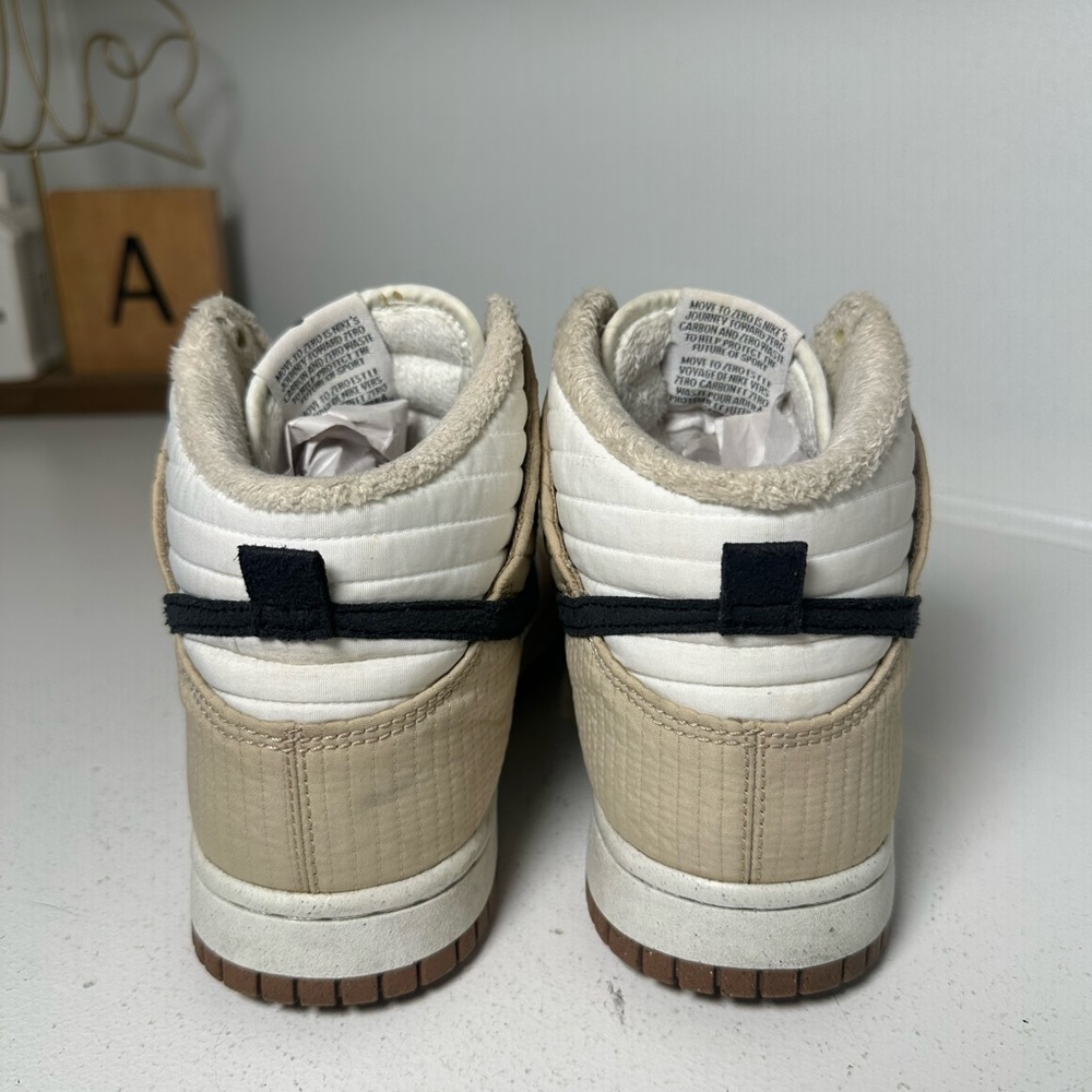 Nike Dunk High SE Men's 7.5 Women's 9 Sail Tan Black High Top Sneakers - Picture 7 of 10